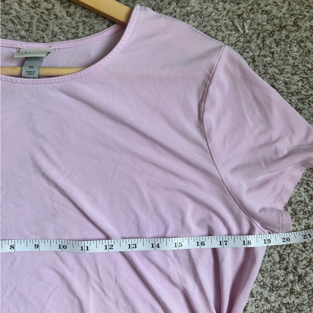 A New Day Pink Faux Wrap Midi Dress Stretch Comfy Casual Pastel Summer XL - Picture 5 of 6